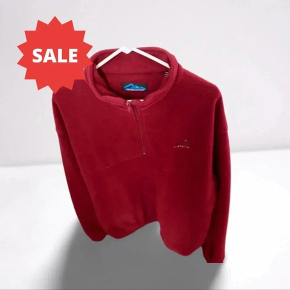 Men's TriMountain Red Sweater Jacket Frontzipper Size L - Picture 1 of 6